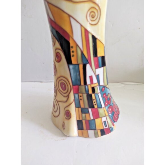 Vintage Benaya Kiss'06 Dress Vase Porcelain Mosiac pattern 11.75 inch - Picture 6 of 15